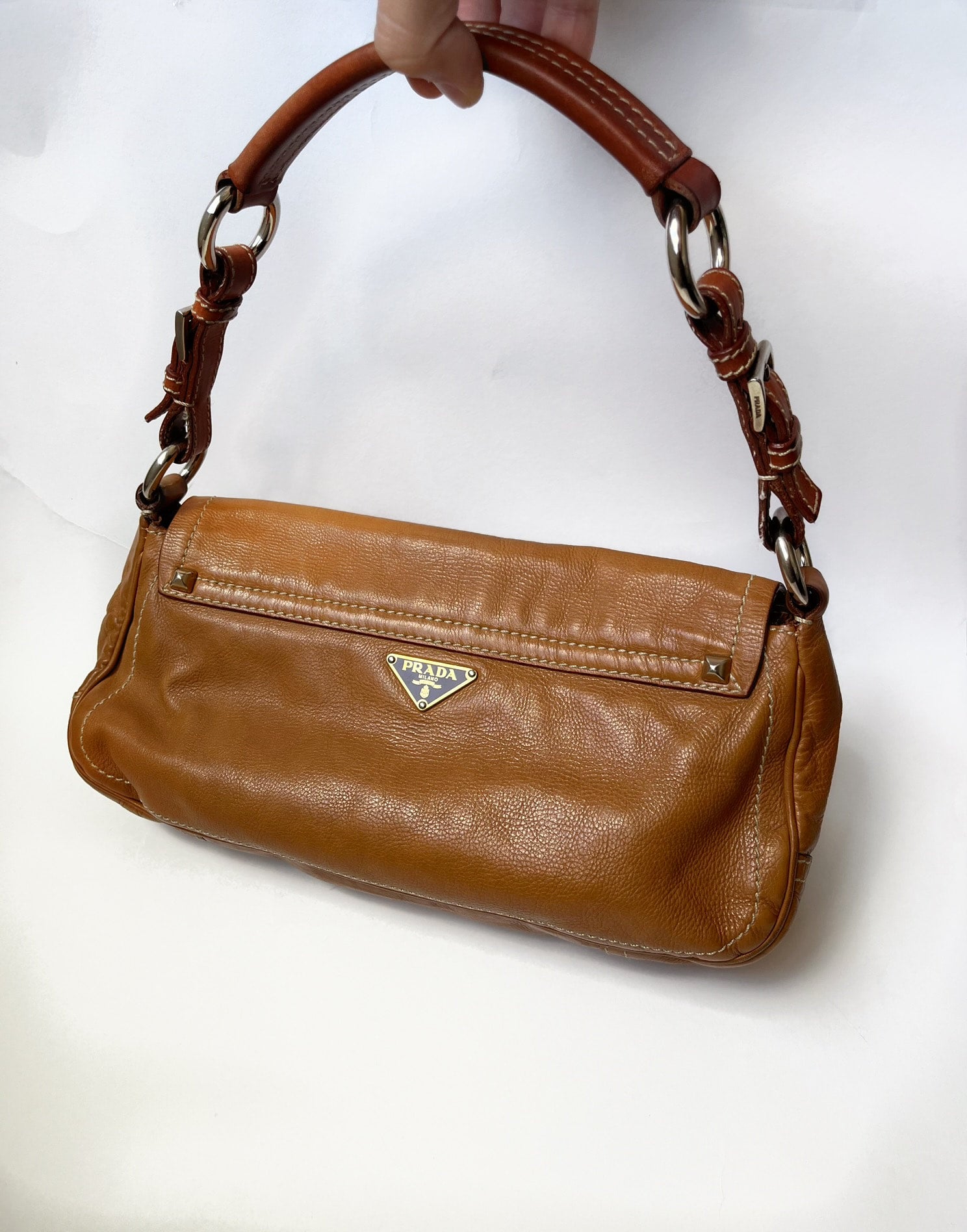 *Auth Dior Vintage Pochette PVC Leather Shoulder Bag Taupe/Brown GUC