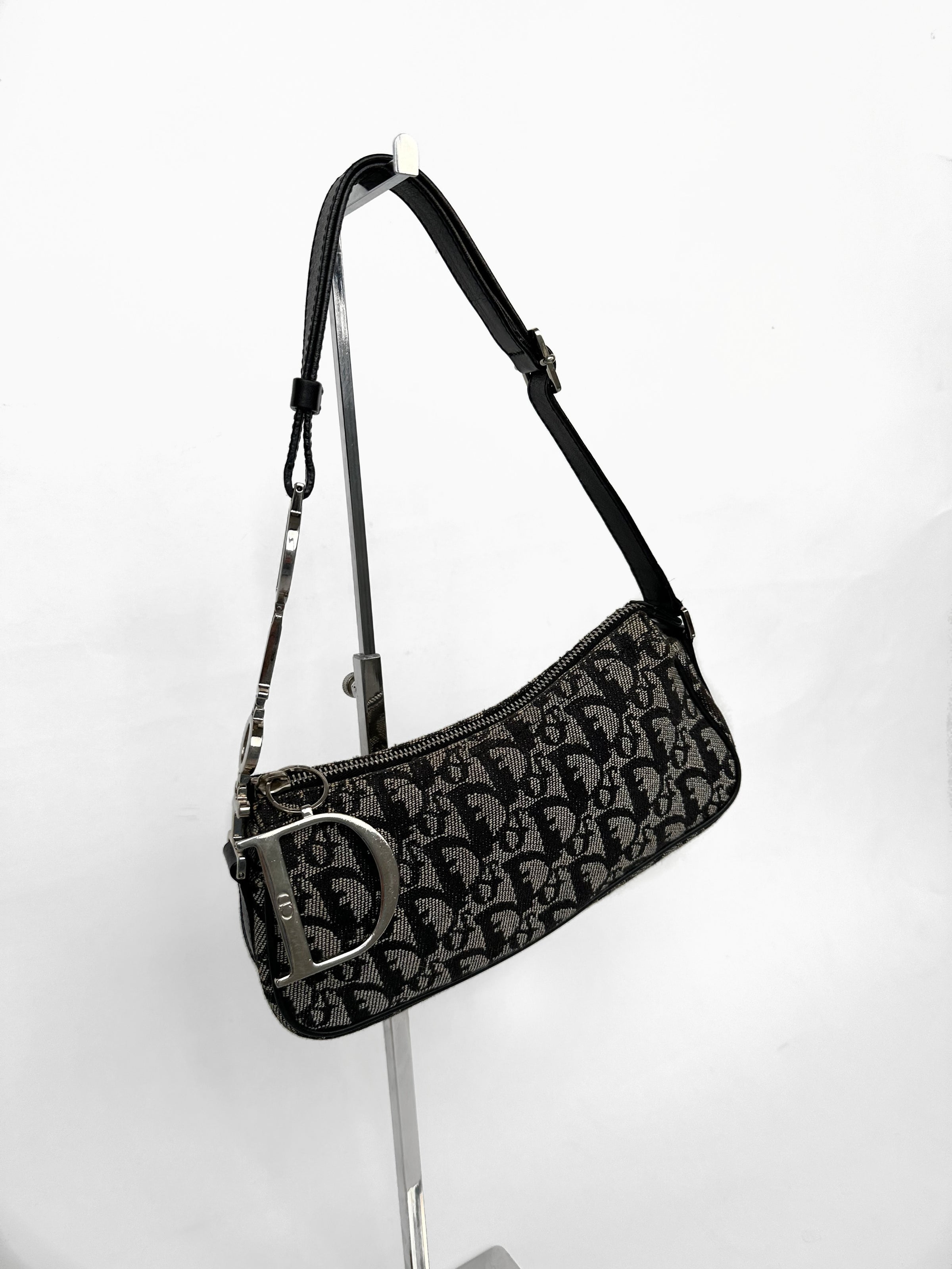 Dior Black Leather D Charms Pochette